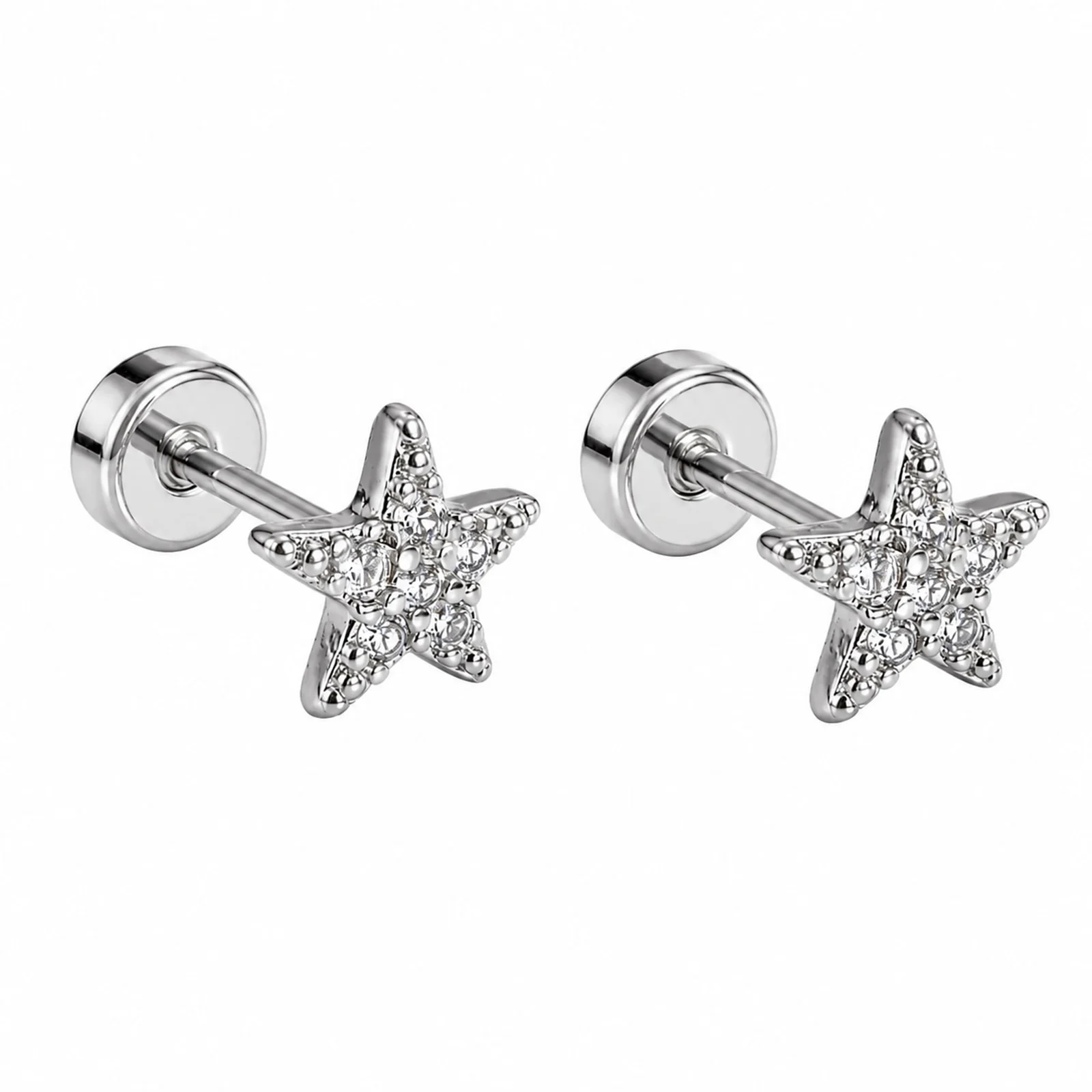 Pendiente-Piercing Bañado Oro 18K y con Circonita