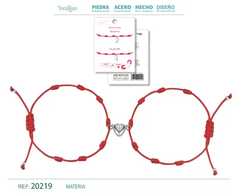2 PULSERA 7 NUDOS CON CORZON MAGNETICO