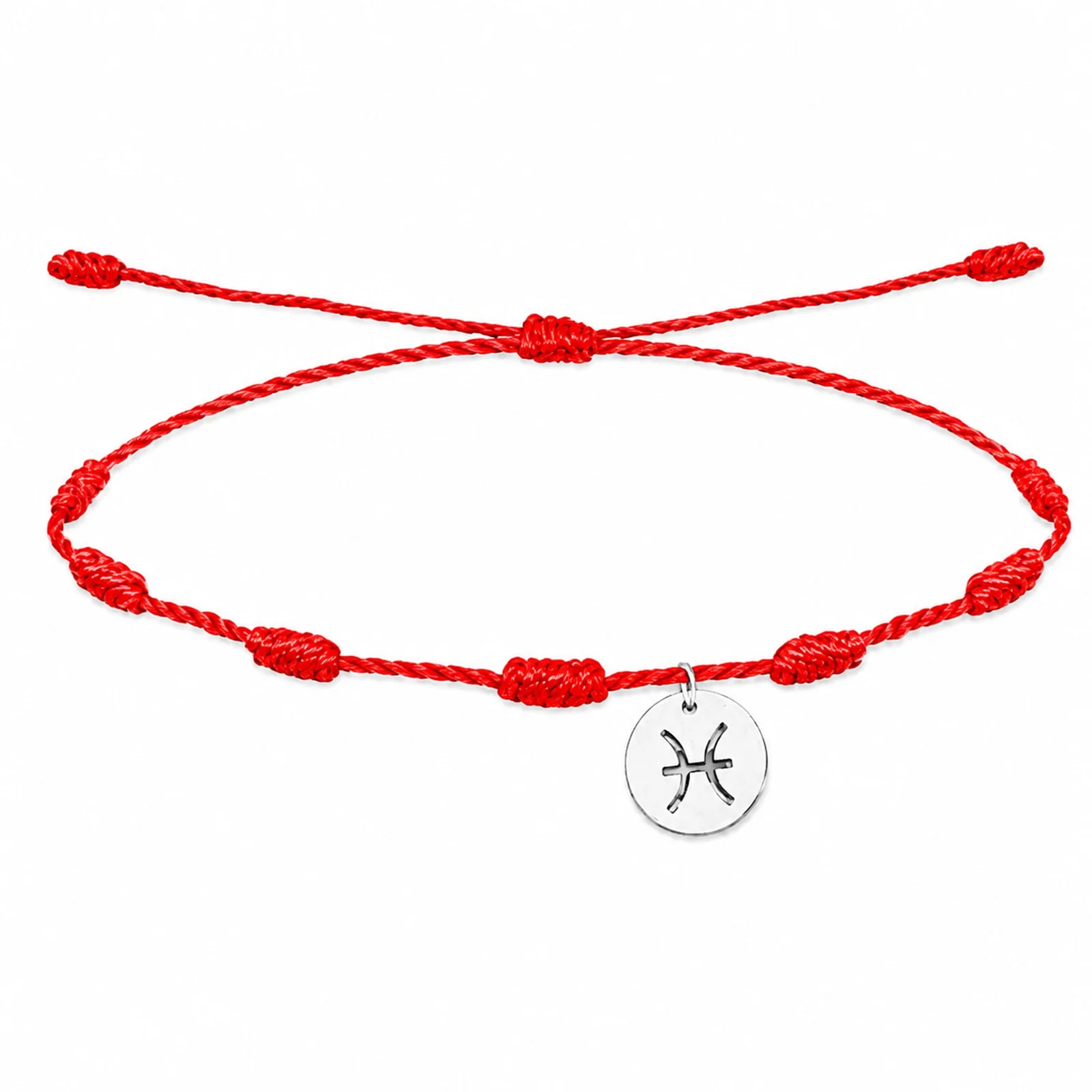 PULSERA 7 NUDOS CON PISCIS ACERO. COLOR PLATEADO
