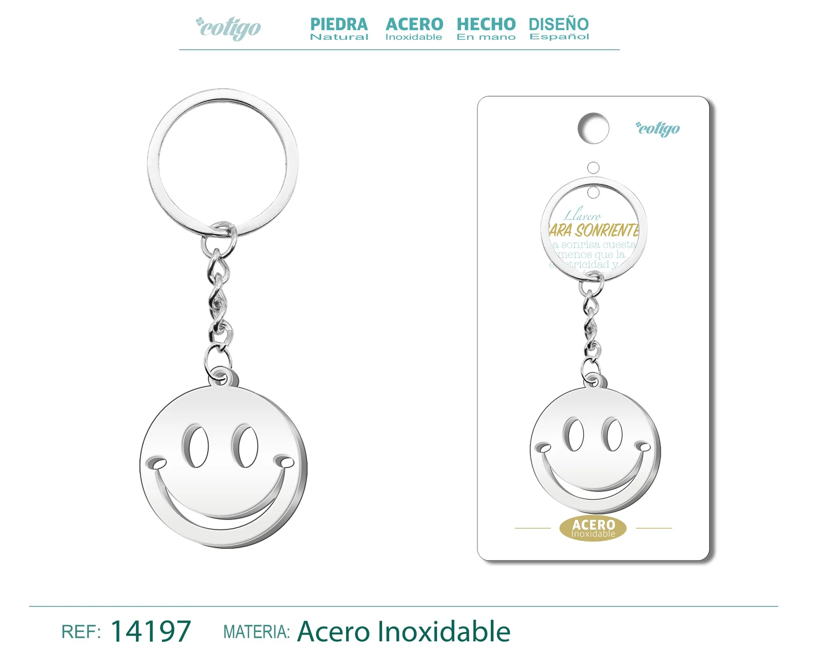 LLAVERO DE CARA SONRIENTE ACERO