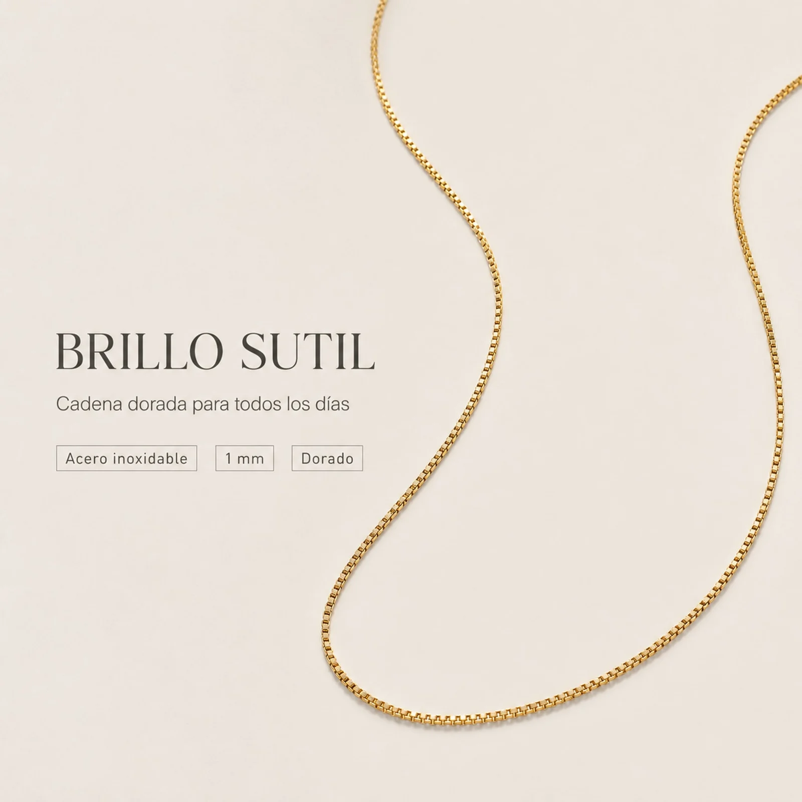 COLLAR DE CADENA ACERO DORADO