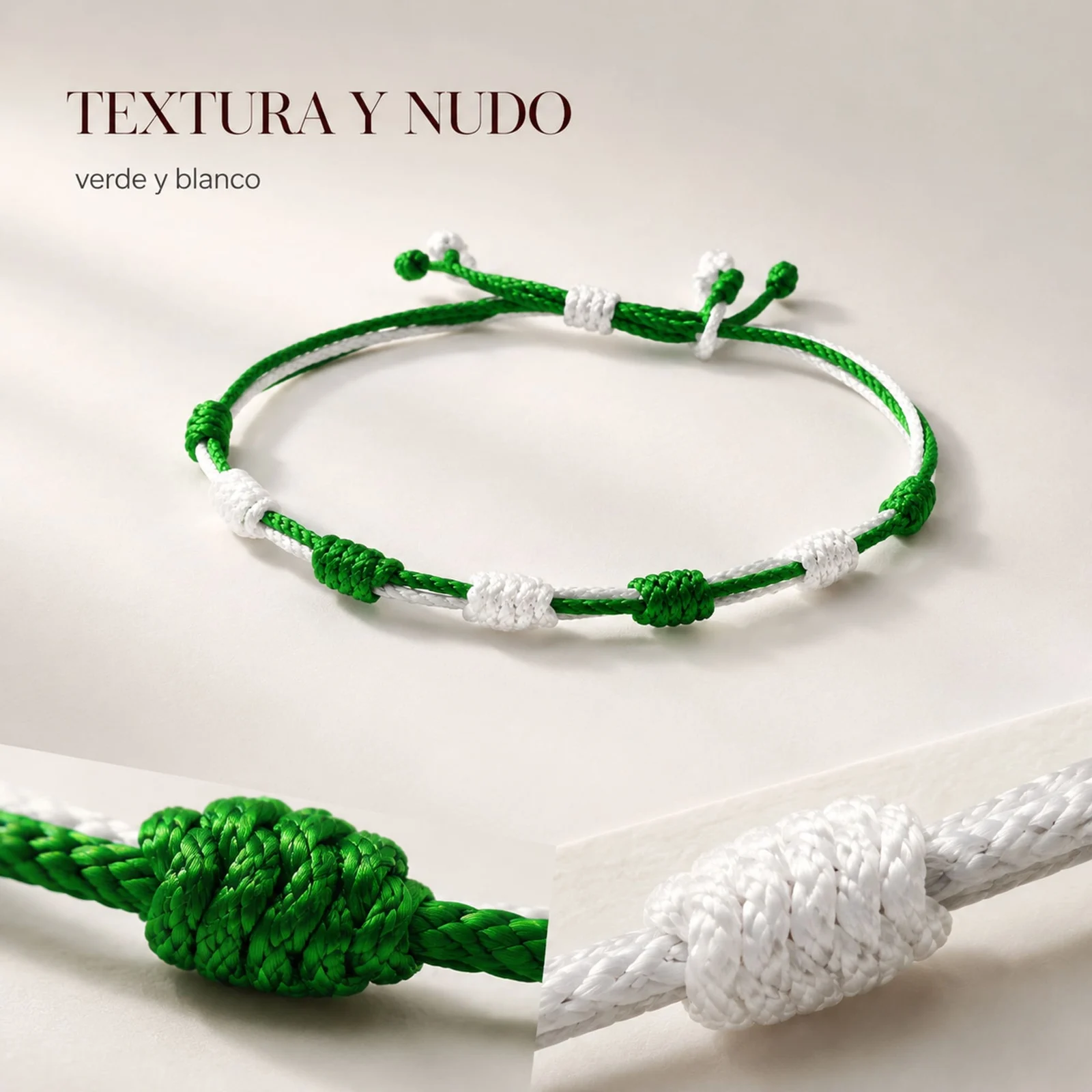 PULSERA 7 NUDOS DE BANDERA DE  ANDALUCÍA