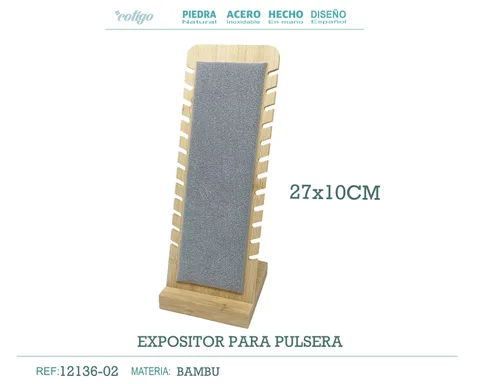 Expositor de Bambú para Pulsera o Collar