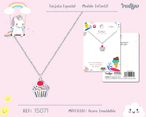 COLLAR NIÑA ACERO COLOR PLATEADO