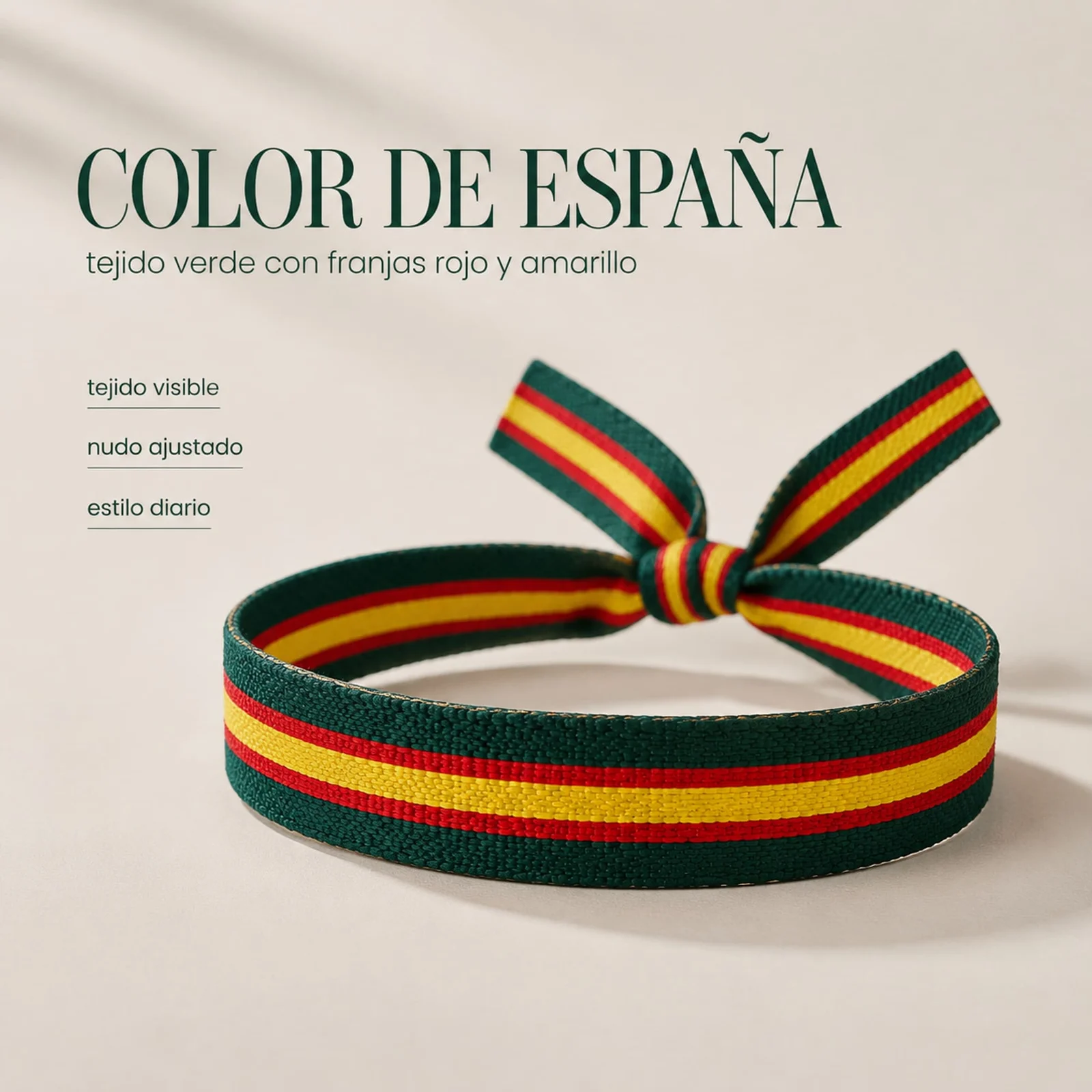 PULSERA ESPAÑA TEJIDO-VERDE