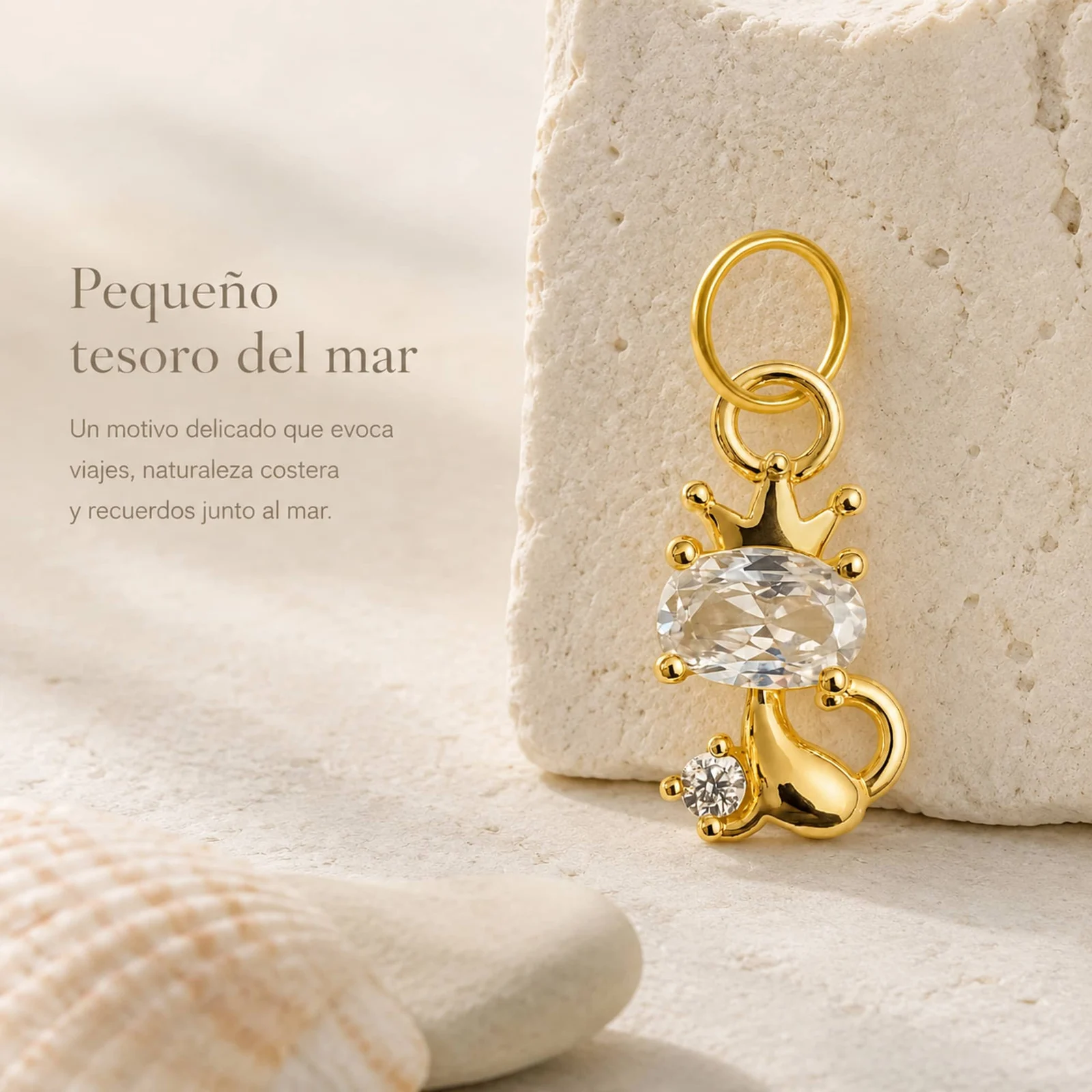 CHARM DE COBRE CHAPADO ORO 14K CON CIRCONITA