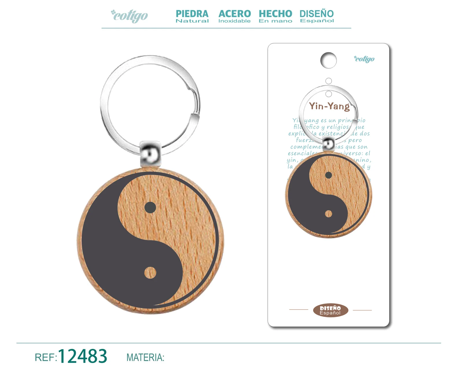 LLAVERO DE MADERA CON YINYAN