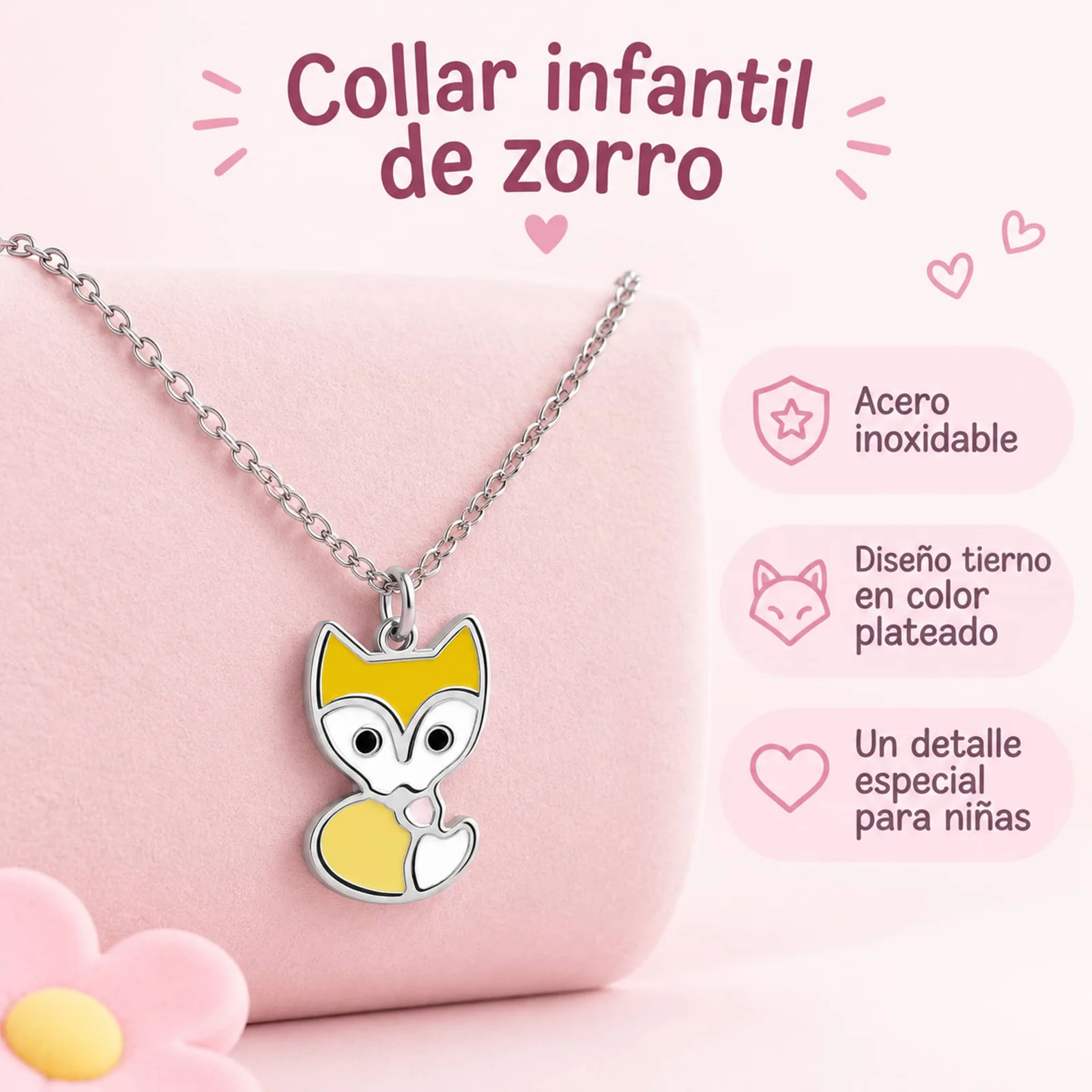 COLLAR NIÑA ACERO COLOR PLATEADO