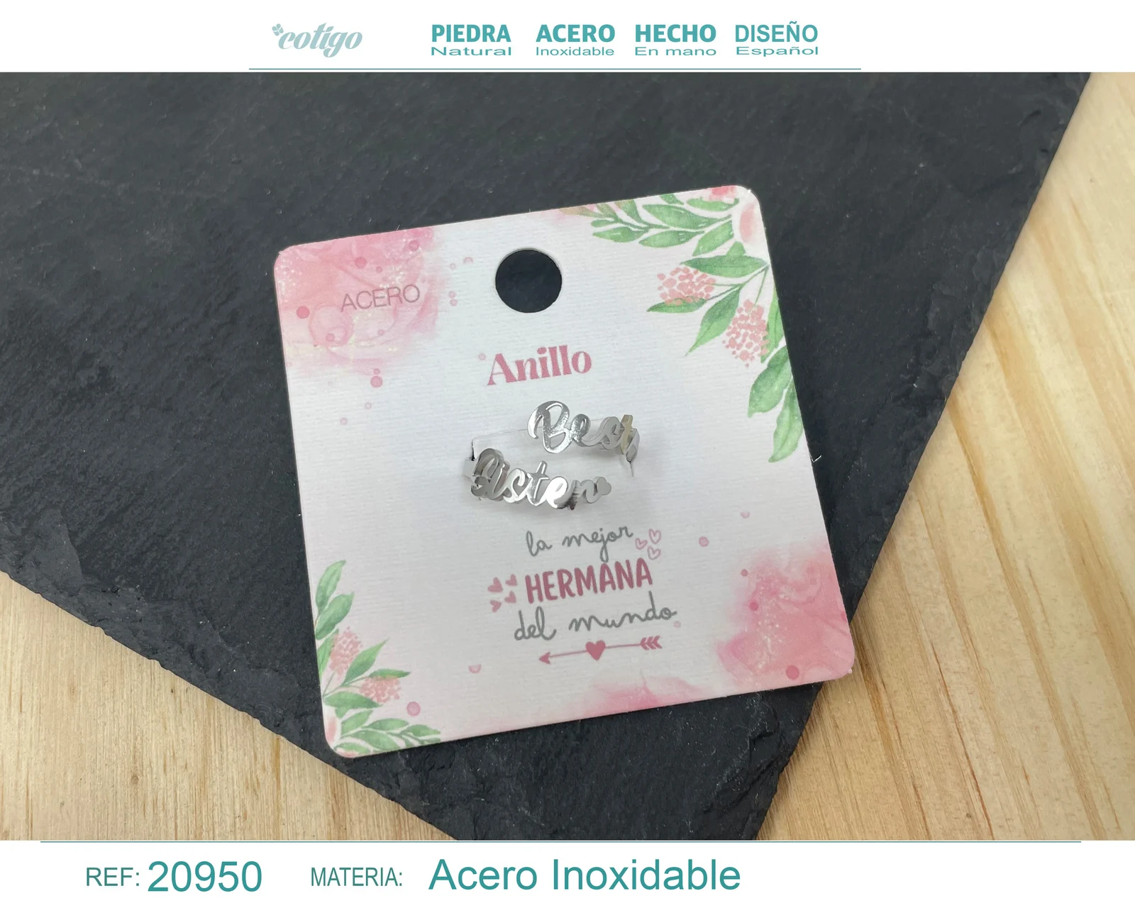 ANILLO PARA AMIGA ACERO COLOR PLATEADO