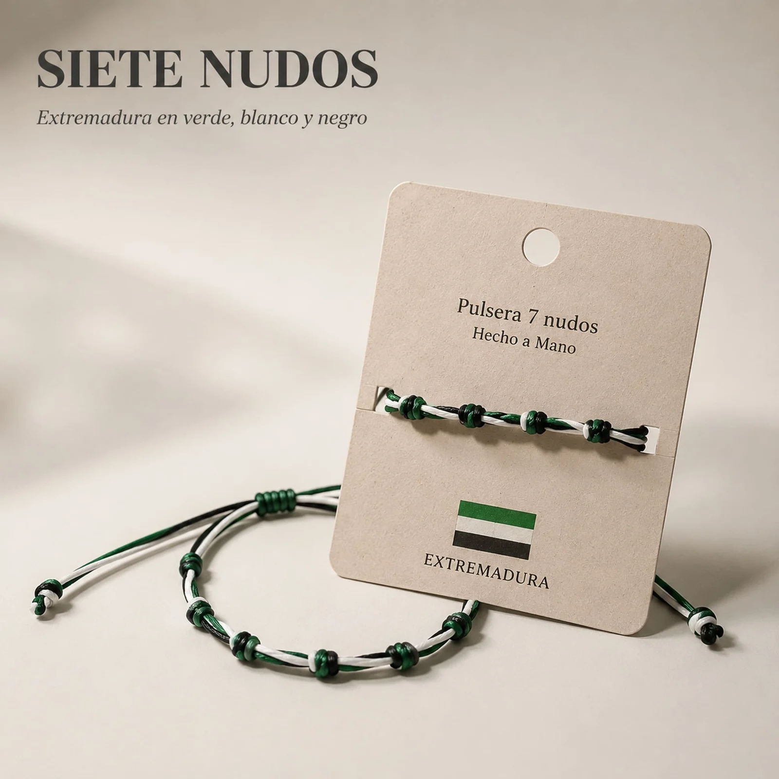 PULSERA 7 NUDOS DE BANDERA DE  EXTREMADURA
