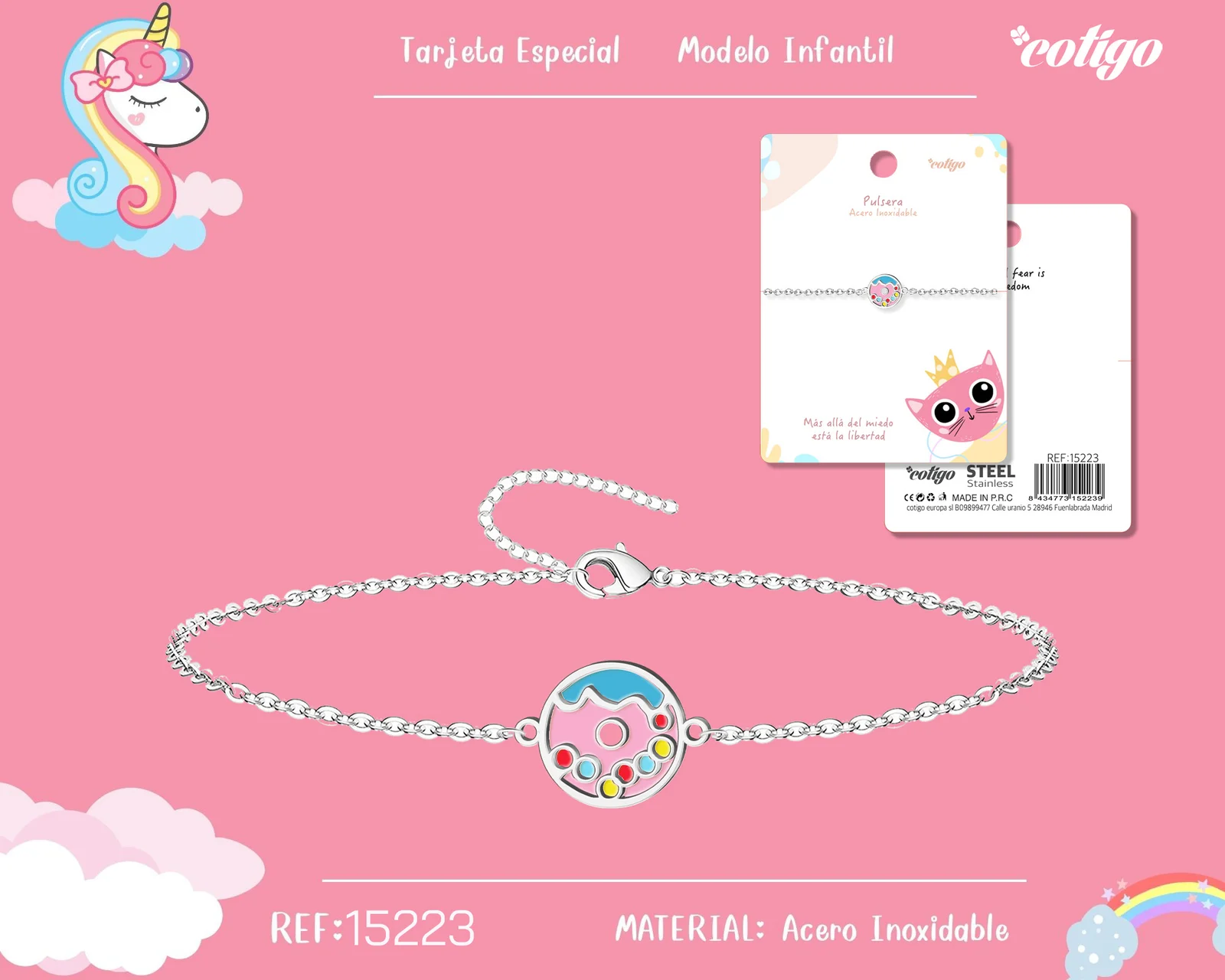 PULSERA DE NIÑA ACERO COLOR PLATEADO