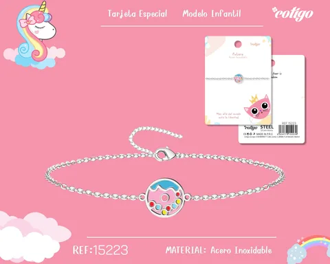 PULSERA DE NIÑA ACERO COLOR PLATEADO