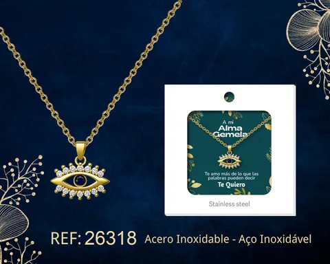 Collar Acero con Circonita para Regalar a  ALMA GEMELA