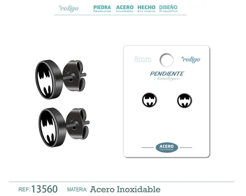PENDIENTE ACERO COLOR NEGRO