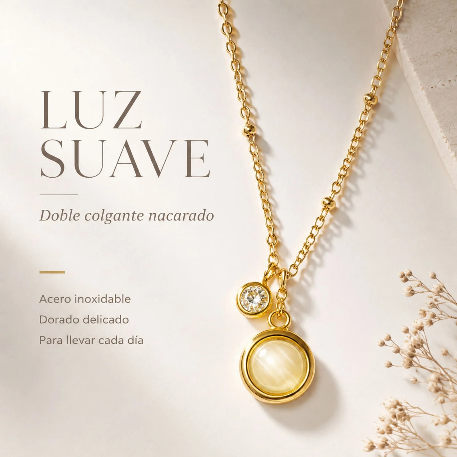 COLLAR ACERO INOXIDABLE CON SOBRE