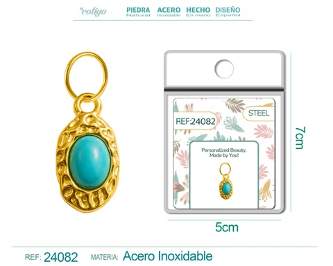 CHARM ACERO DORADO CHAPADO ORO 14 K