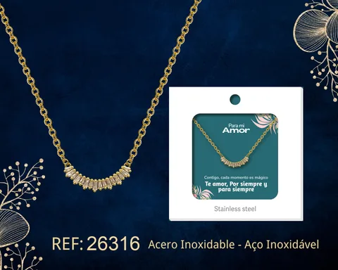 Collar Acero con Circonita para Regalar a  AMOR