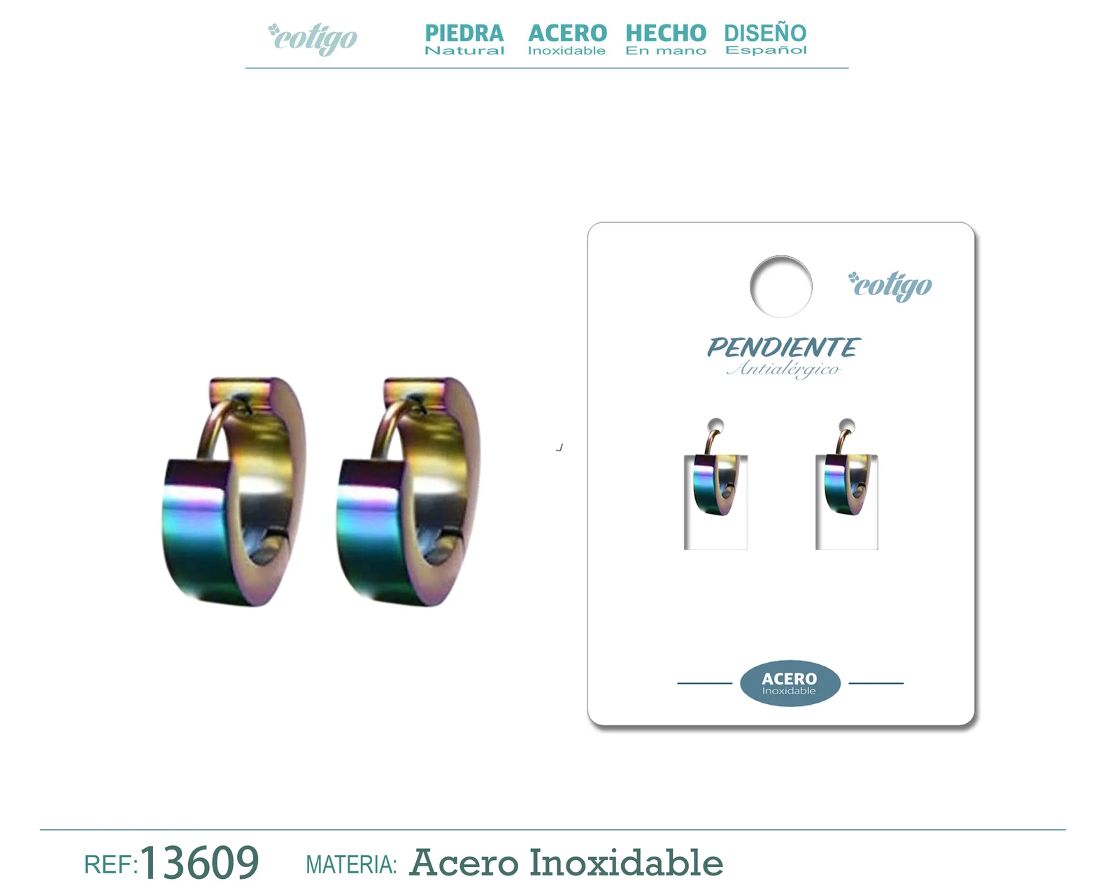PENDIENTE ACERO MULTI COLOR