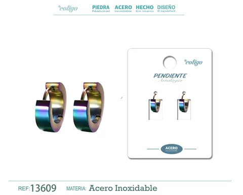 PENDIENTE ACERO MULTI COLOR