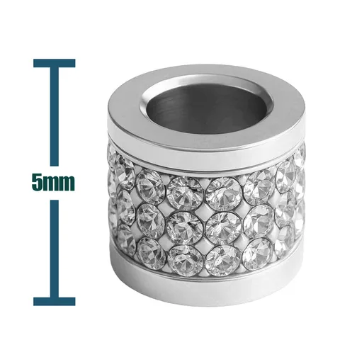 CHARM 6MM ACERO PLATEADO CON AGUJERO 3MM CON CIRCONITA PARA CADENA DE SERPIENTE