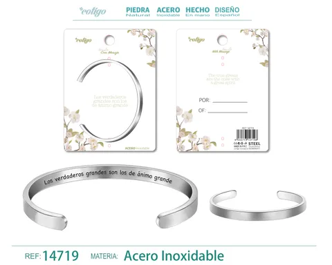 BRAZALETE ACERO CON MENSAJE ESPAÑOL
