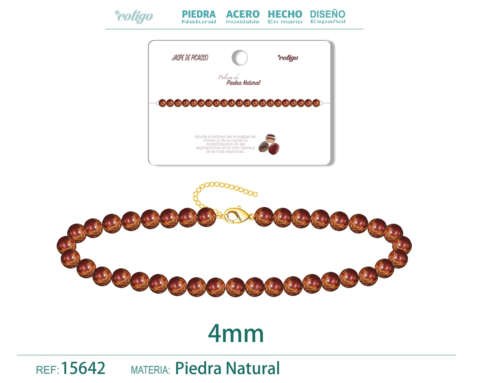 PULSERA JASPE DE PICASSO 4MM