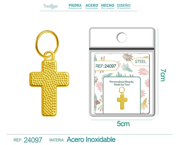 CHARM ACERO DORADO CHAPADO ORO 14 K