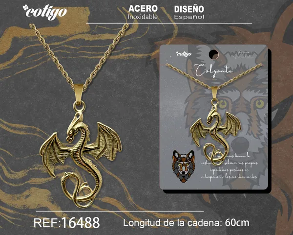 COLGANTE HOMBRE ACERO COLOR DORADO