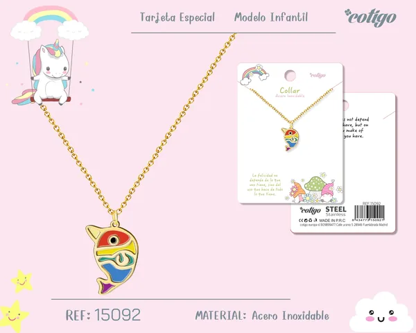COLLAR NIÑA ACERO COLOR DORADO
