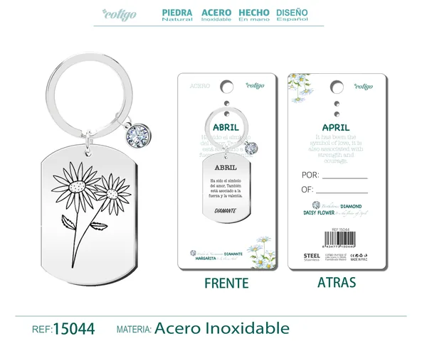 LLAVERO ACERO PARA NACIMIENTO DE ABRIL