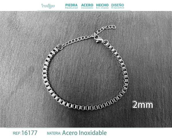 PULSERA DE CADENA ACERO PLATEADO